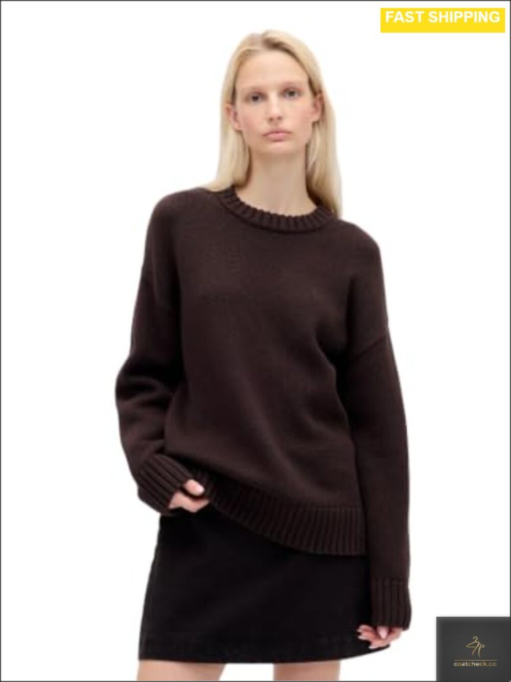 Oversized Boyfriend Cotton Crew Neck Pullover Sweater